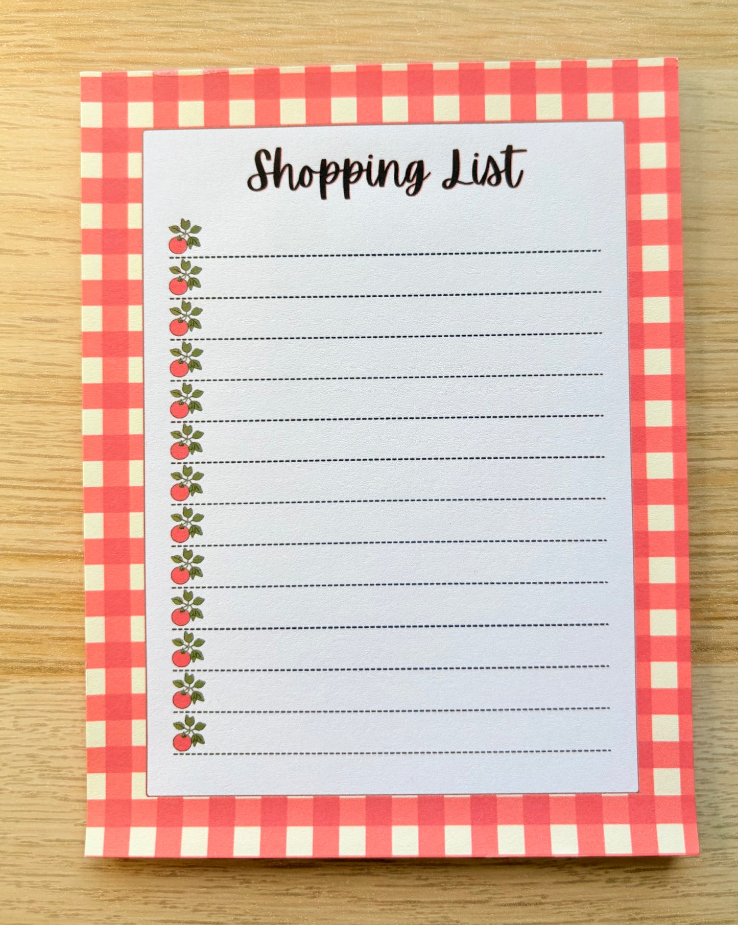 Summer Tomatoes Shopping List Notepad – 4 × 6, 30 Pages