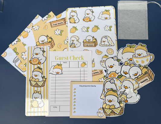 Lemon Ducks Journaling Kit – Papers, Stickers, Bookmark & Memo Pages
