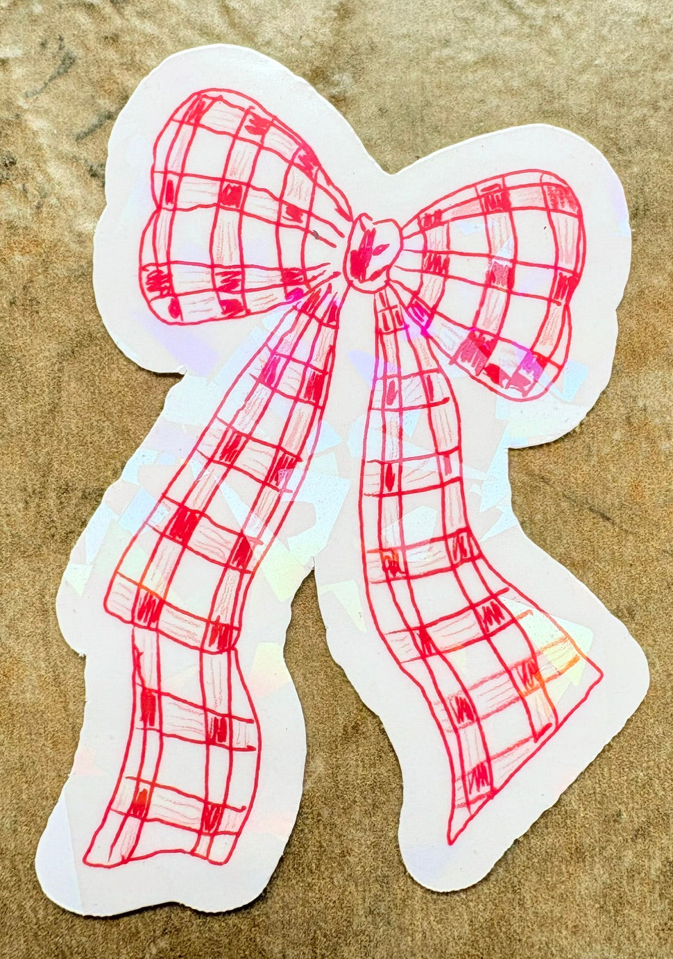 Holographic Cherry Bow Stickers