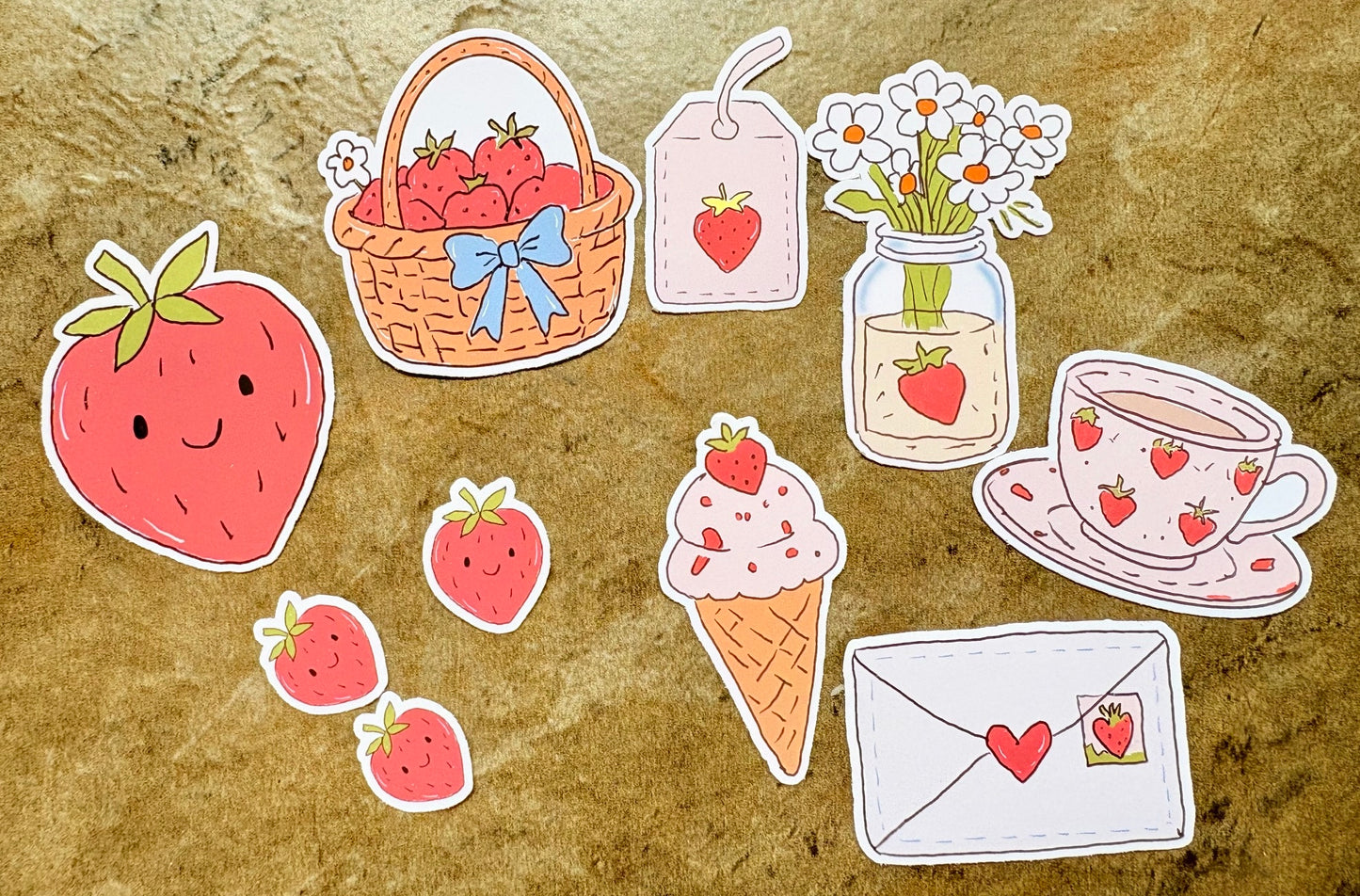 Strawberry Letters Journaling Kit | Papers & Stickers
