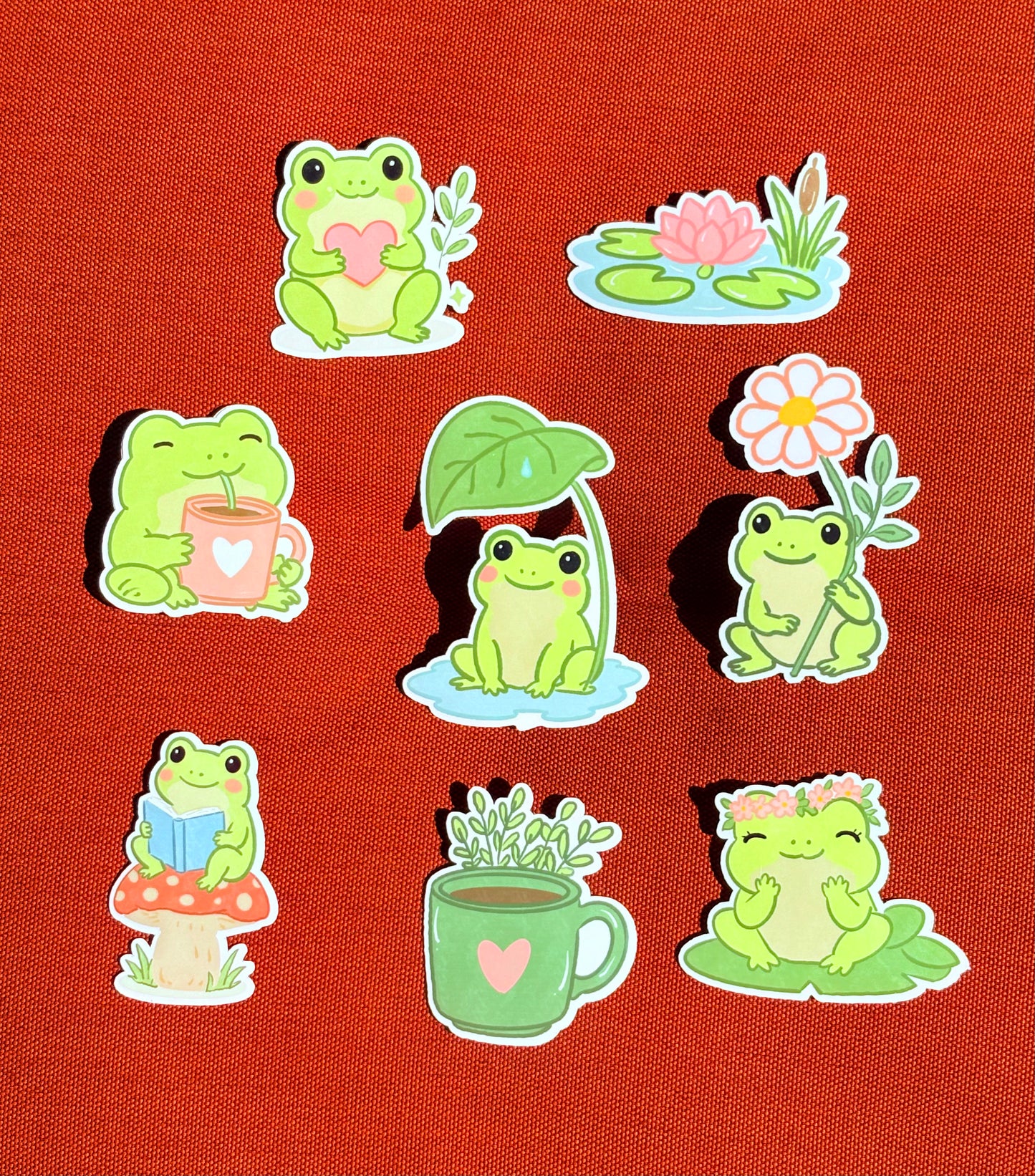 Whimsical Frog Stickers | Laminated Matte Vinyl Stickers