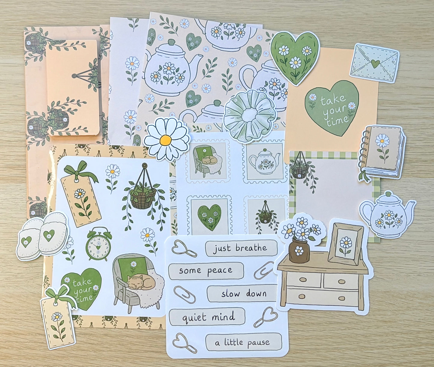 Slow Morning Notes Journaling Kit | Papers, Stickers & Memo Pages