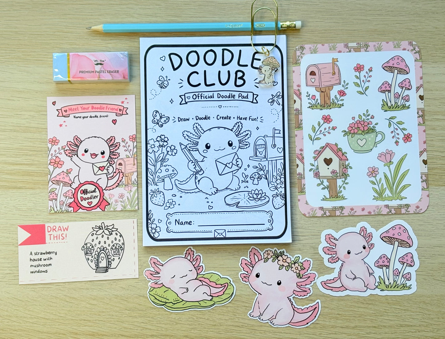 Axolotl Party Favor Pack for Kids Ages 7+ | Doodle Kit