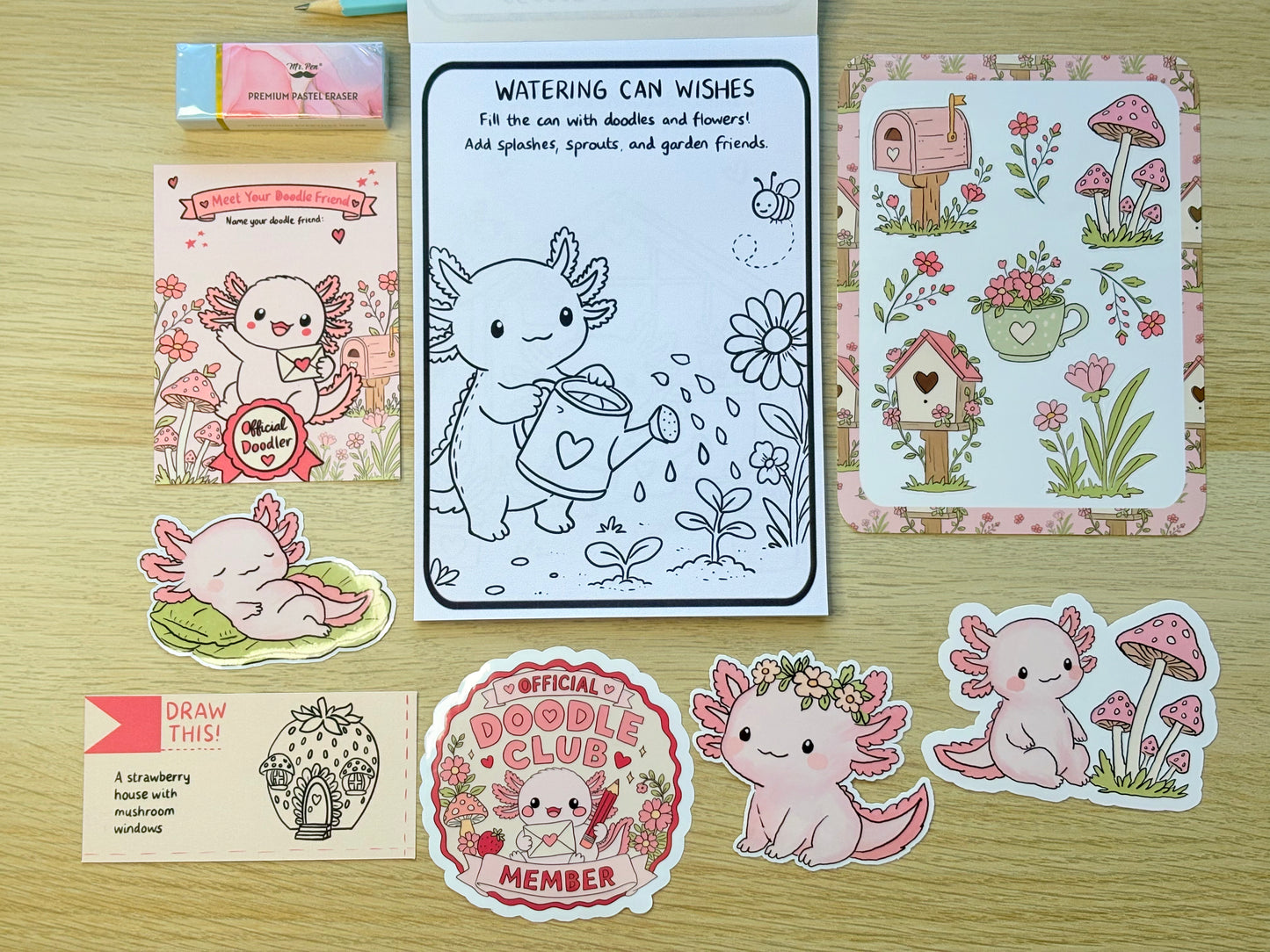 Axolotl Party Favor Pack for Kids Ages 7+ | Doodle Kit