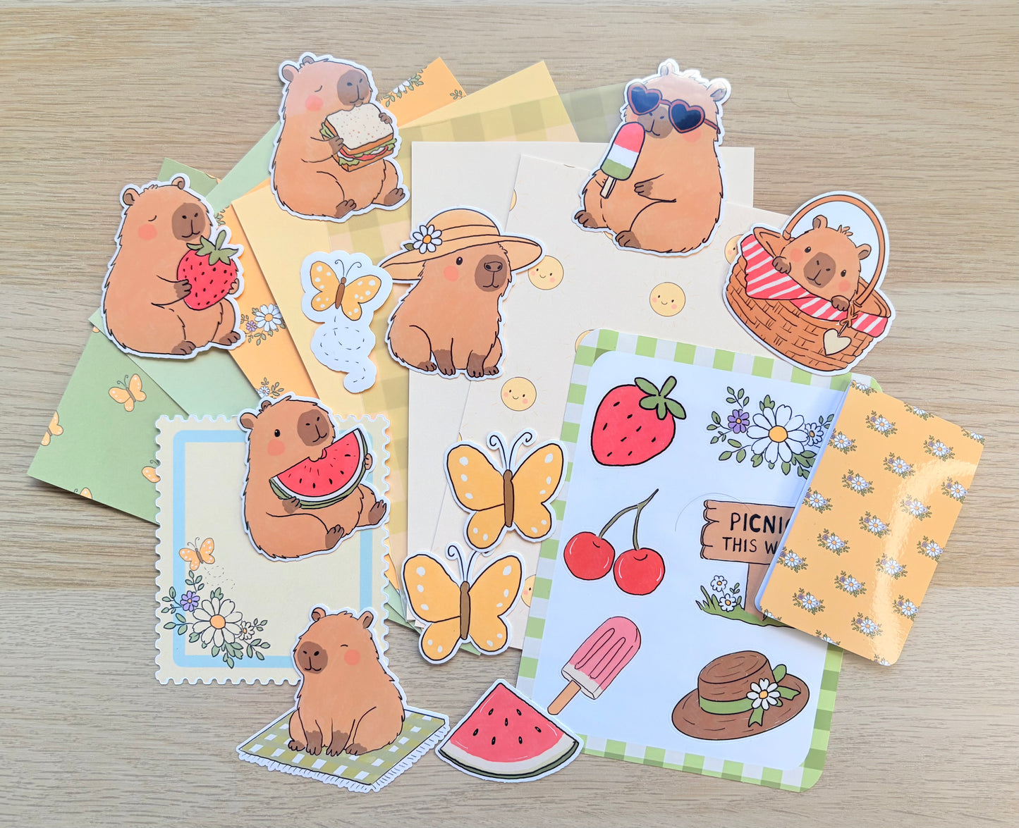 Capybara Picnic Journaling Kit | Stickers, Vellum & Bookmark