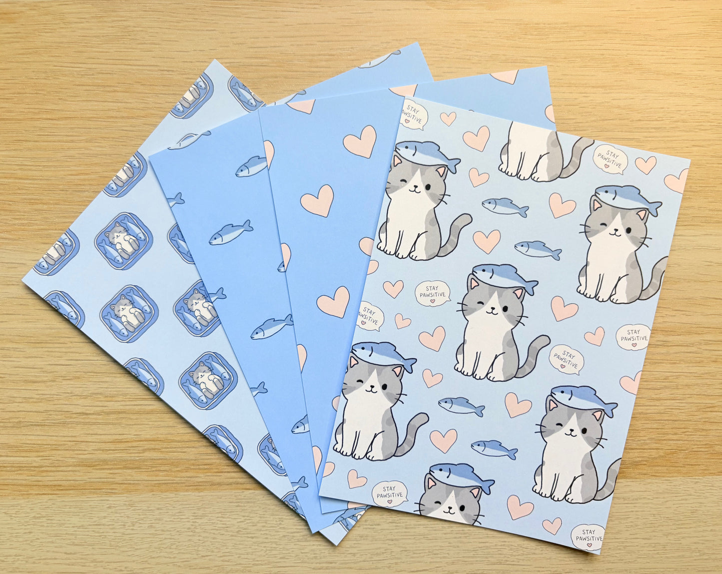 Sardines Cat Journaling Kit | Stickers, Papers & Bookmark