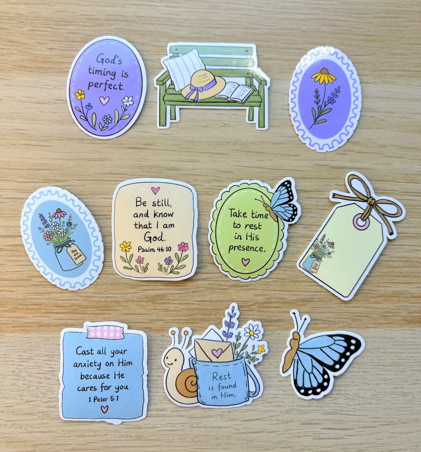 Rest With God Verse Stickers | Christian Encouragement Stickers