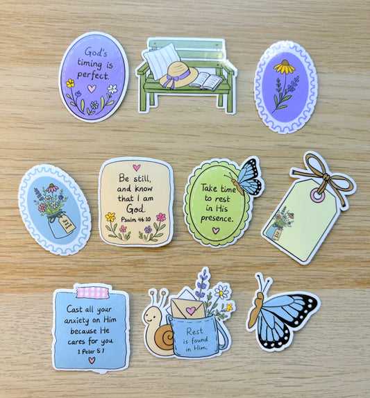 Rest With God Verse Stickers | Christian Encouragement Stickers