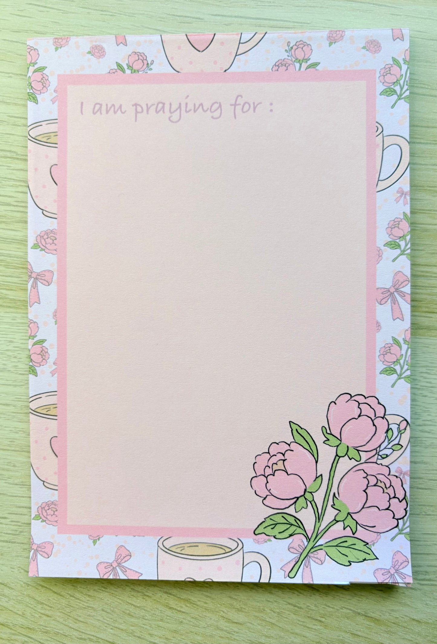 Prayers and Peonies Prayer Notepad | 5 × 7, 30 Pages