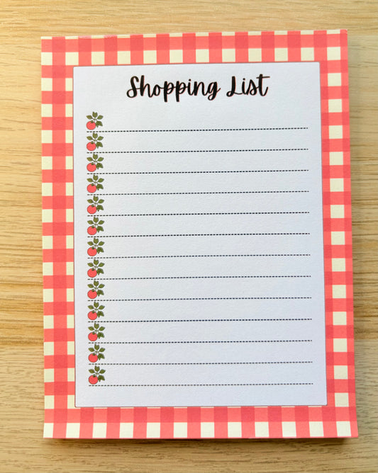 Summer Tomatoes Shopping List Notepad – 4 × 6, 30 Pages