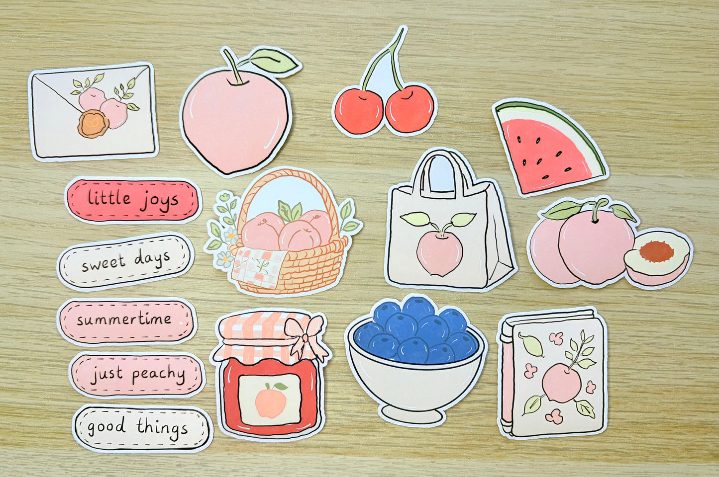 Peachy Summer Days Journaling Kit | Papers & Stickers