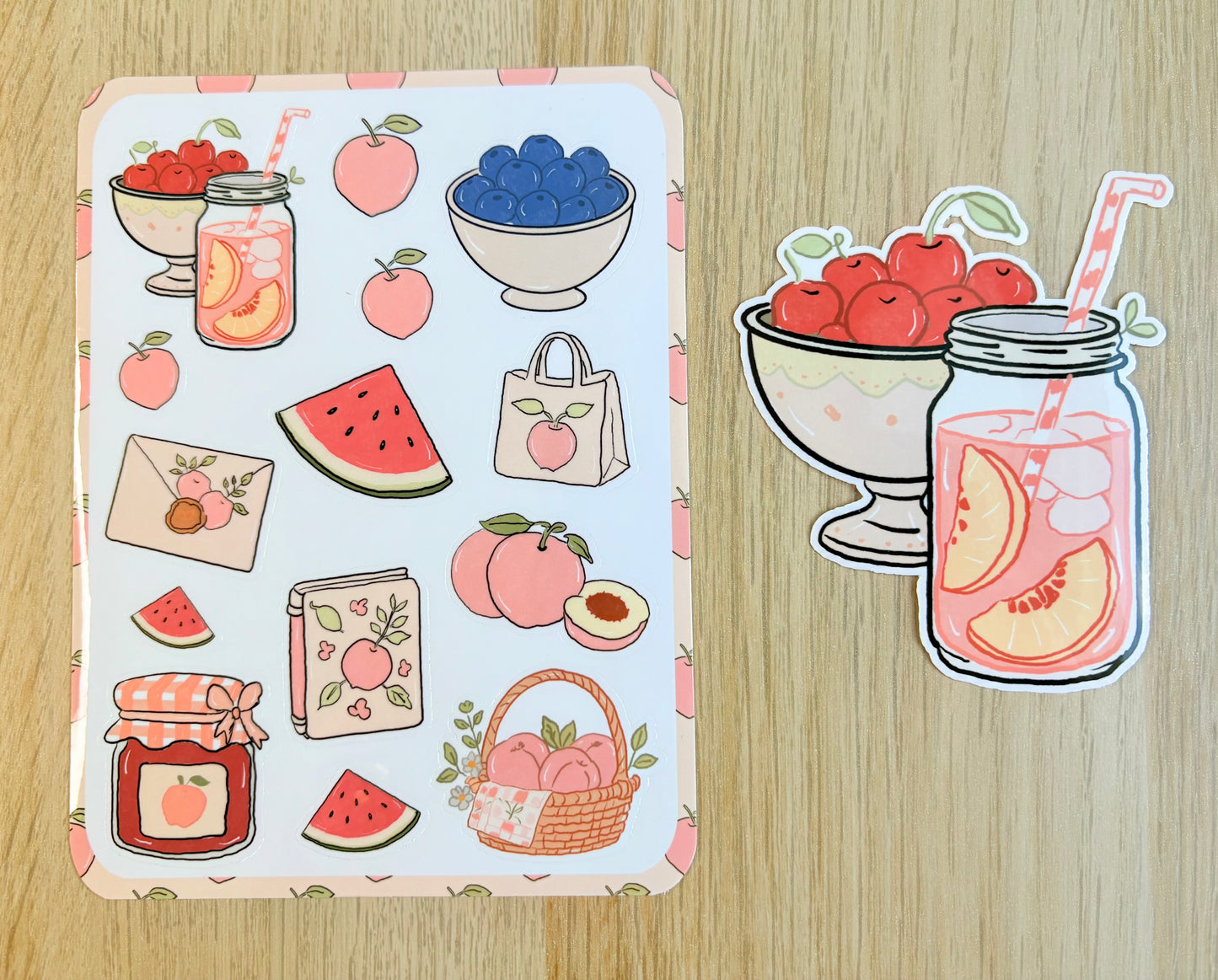 Peachy Summer Days Journaling Kit | Papers & Stickers