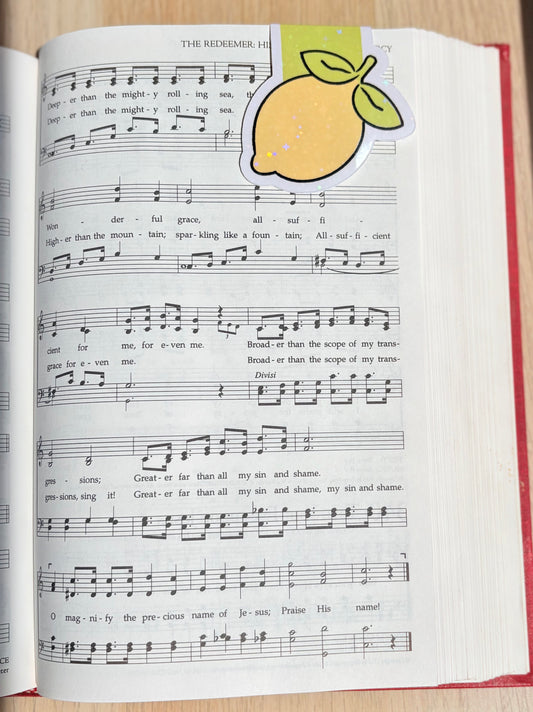 Lemon Holographic Magnetic Bookmark | Cute Book Lover Gift