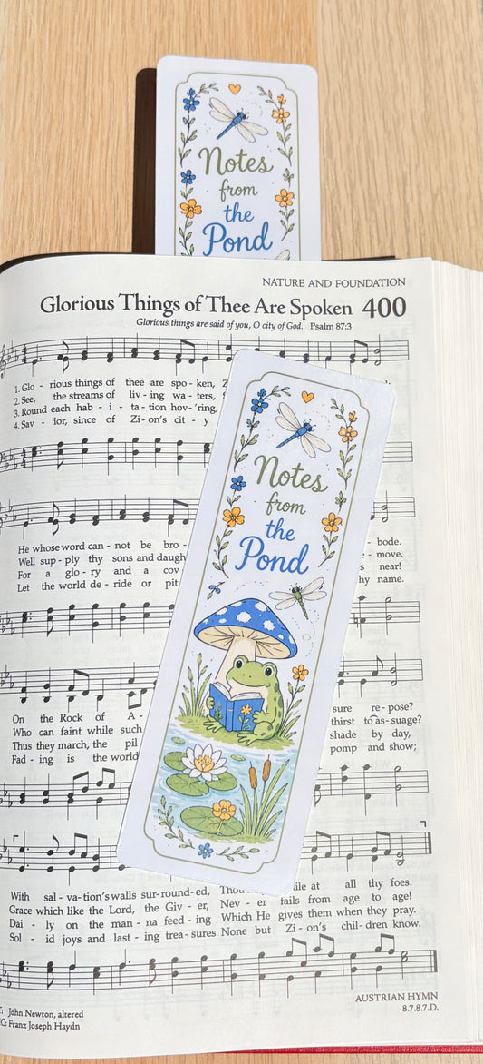 Notes from the Pond Frog Bookmark | Laminated Bookmark