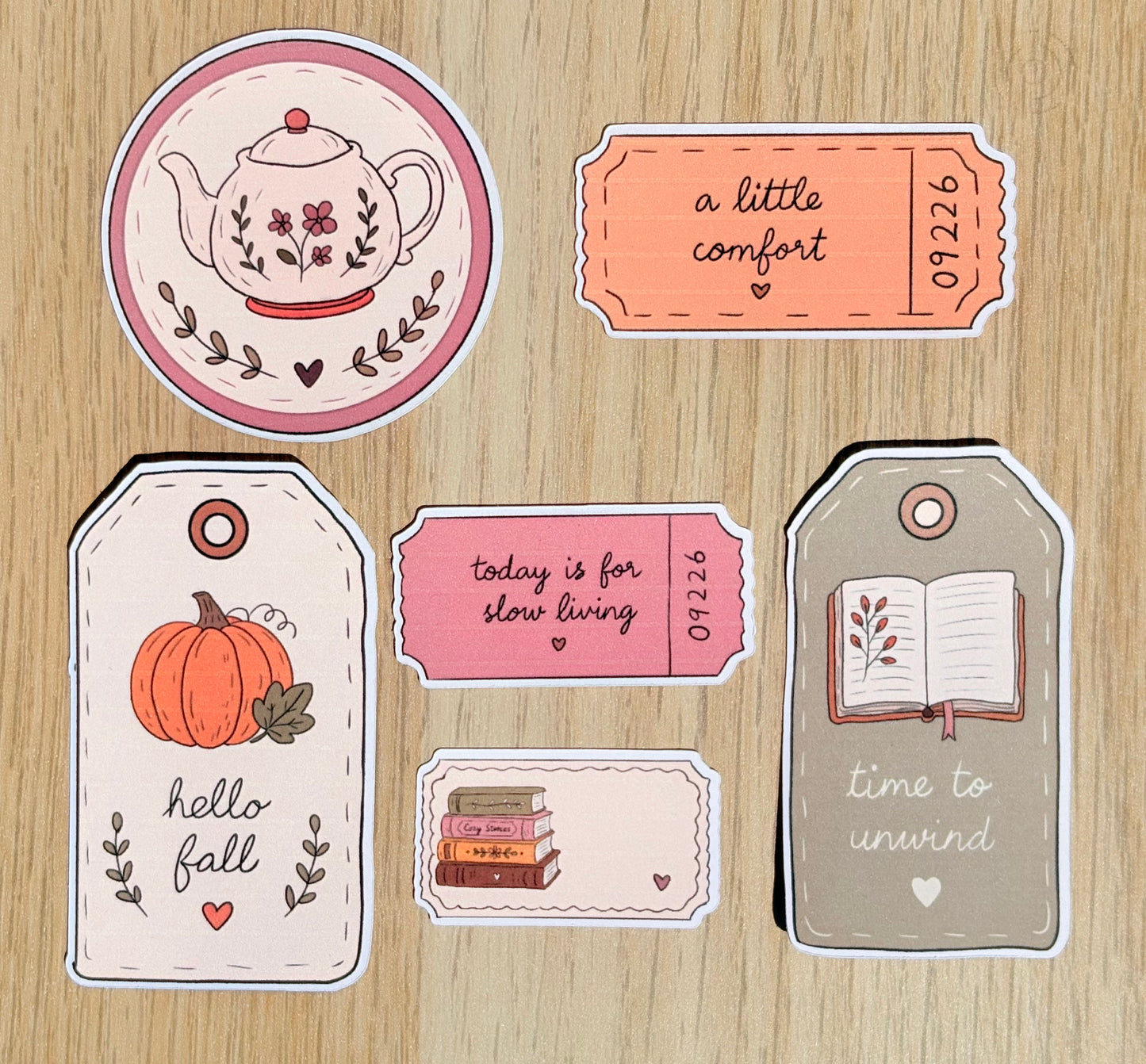 Fall Journaling Kit | Autumn Stationery, Hand Drawn Stickers, Ephemera, Journaling Cards & Bookmark
